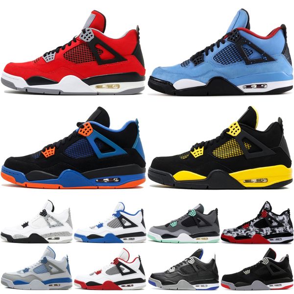 

4 high basketball shoes men green glow black cat raptor fear pack cool grey brand 4s designer sneakers sport shoes, White;red
