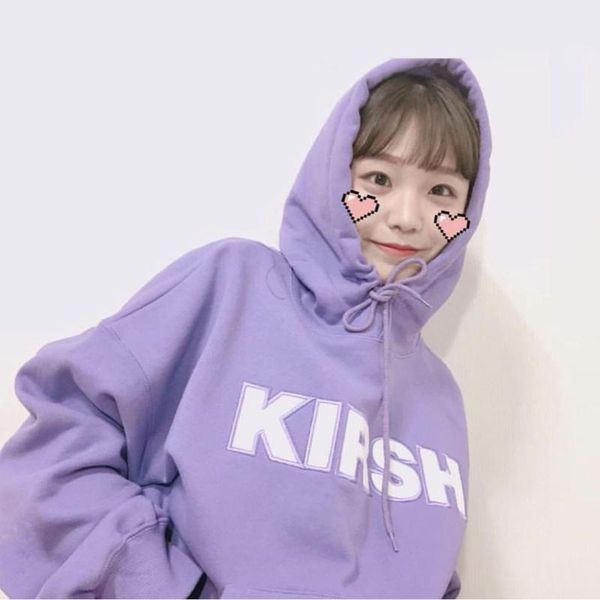 

a19 # [official рисунок] южной корея популярной марка кирш harajuku вишневого вышитый looped ворсовой толстовка толстовка сыпучего tops, Black