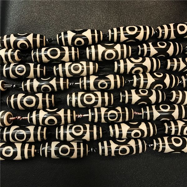 

14x40mm натурального камень агатой бусина тибетские четки dzi ожерелье браслет с бисером свободных шариками diy аксессуаров, Black