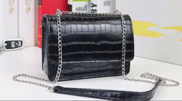 

6 color ladies fashion handbag retro print design shoulder bag chain messenger bag women y9870 black