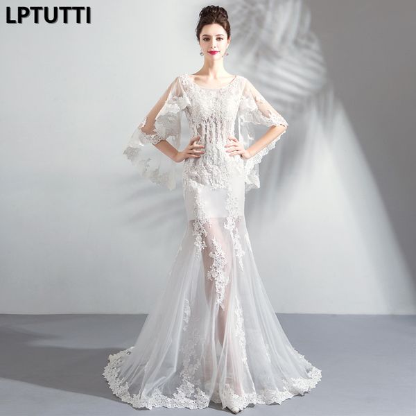 

lptutti lace embroidery new for women elegant date ceremony party prom gown formal gala events luxury long evening dresses, White;black