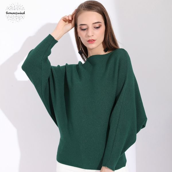 

зима batwing женского свитера bat джерси крупногабаритные женщины негабаритный разрез шея женщины осень вязаных свитера женского green, White;black