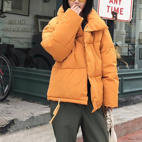 

autumn winter jacket women parkas mujer 2019 fashion coat loose stand collar jacket women parka warm casual plus size s-xlj30, Black