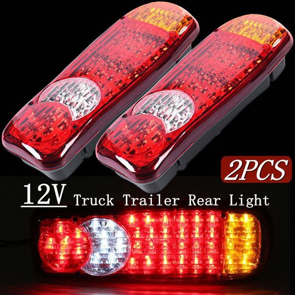 

1 pair 12v led truck rear lights car bus van trailer tail light indicator sreverse lamp lorry taillight