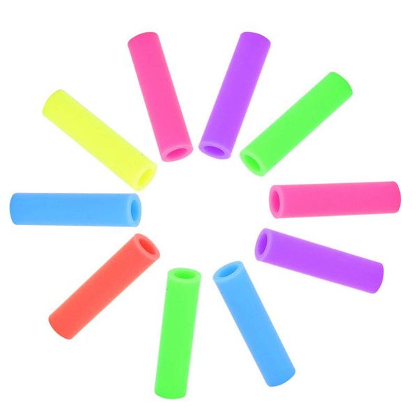

10pcs assorted colors reusable silicone straws tips covers for 0.24inch 6mm stainless steel drinking straw
