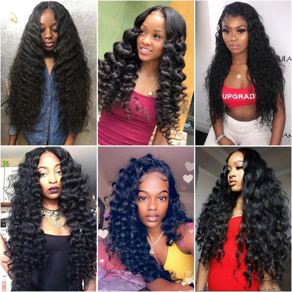 

360 кружева фронтальной парик 150% плотность человеческих волос парики для чернокожих женщин remy монгольского шнурка фронтальных человеческ, Black