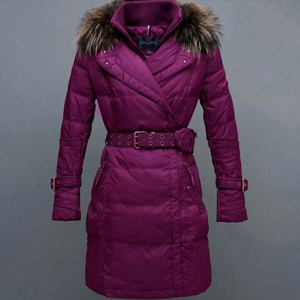 

2019 fashion thickening large fur collar down coat women medium-long winter new arrival women winter coats and jackets plus size, Black