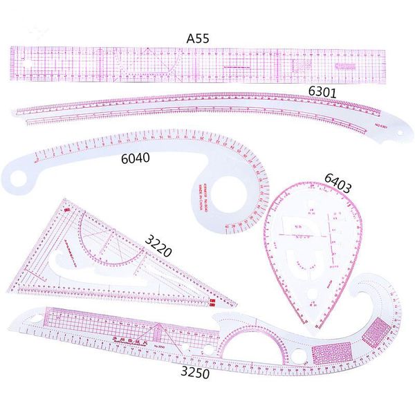 

miusie 6 pcs french curve metric grading ruler measure dressmaking tailor drawing template craft tool plastic sewing supplies mfpxz, Black