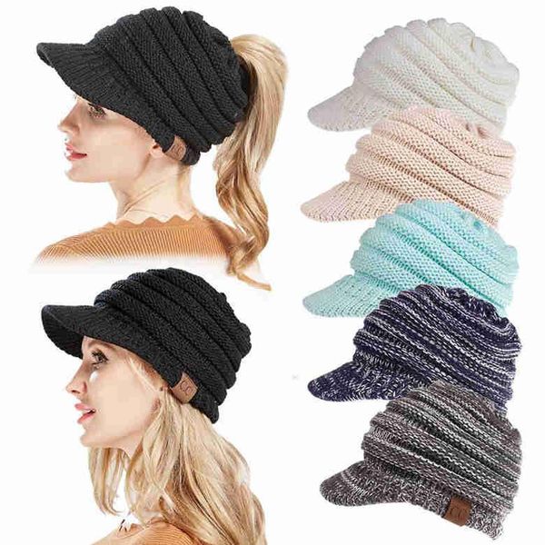 

Whole ale winter cc ponytail hat 12 color knitted ba eball beanie warm cap crochet hat me y high bun cap outdoor beanie 20pc fl211