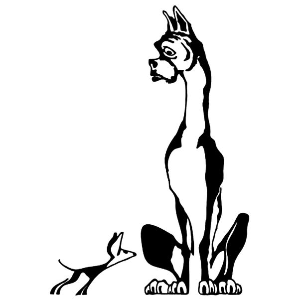 

16*10.9cm dog little versus huge-animal decal vinyl sticker funny car window bumper novelty jdm drift vinyl decal sticker