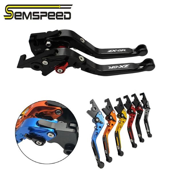 

semspeed zx-6r logo motorcycle cnc folding extendable brake clutch lever for ninja zx 6r zx6r 636 2020 2020 accessories