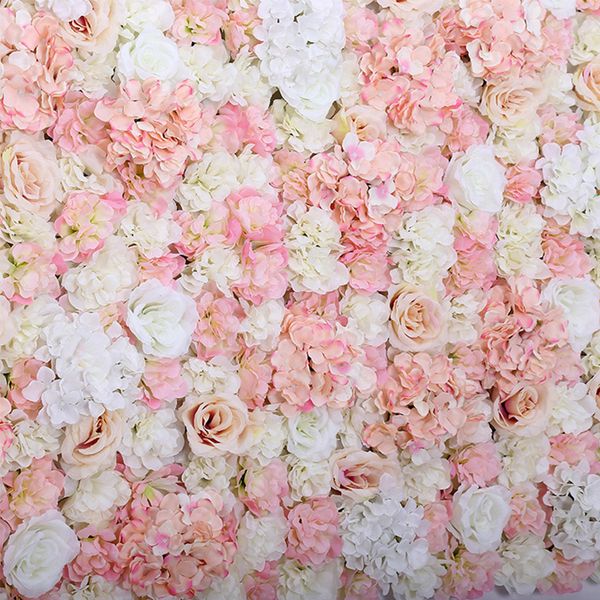 

40x60cm artificial flower panels wedding decoration silk flower backdrop champagne rose fake flowers hydrangea wall background