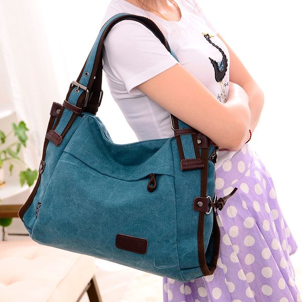 

autumn and winter new women's bag fashion women's bag solid color canvas hand-held leisure single shoulder oblique satchel