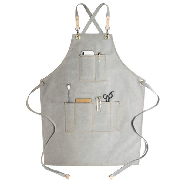 

working apron work clothes cafe barista pockets soldering barber denim workwear straps kitchen aprons