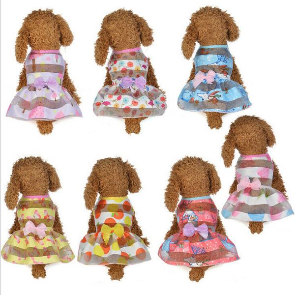 

small dog cat princess dress spring summer pet puppy clothes skirt for teddy