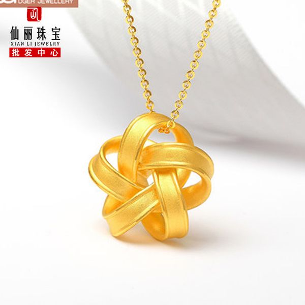 

3d hard gold foot gold happiness windmill hanging necklace girl girlfriend hanging 999 thousand feet, Silver