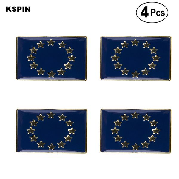 Dikdörtgen Avrupa Birliği Yaka Pin Badge Broş Simgeler 4PC