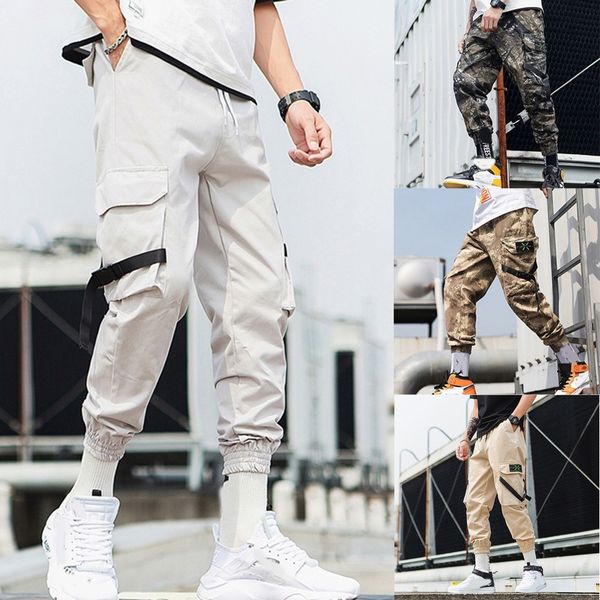 

2019 spodnie dresowe meskie pants men new style individual pure color overalls nine-minute trousers pant pantalones hombre, Black
