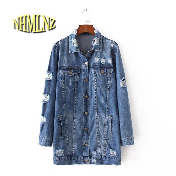 

2017 весна женщины жан куртка синий сыпучие полный рукава отложным воротником однобортный пиджак с карманами боттона hole новый a45, Black;brown