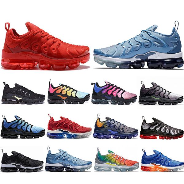 

Hot Sale TN Plus Running Shoes Men Women Game Royal Rainbow bleached aqua TRIPLE WHITE BLACK Fades Blue VOLT Trainer Designer Sneakers
