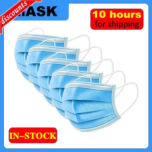 

8v2f доставка 3 слоя быстро высокое качество нетканые защитные загрязнения велосипед одноразовые маски лучшие маски для лица на целевой черный синий