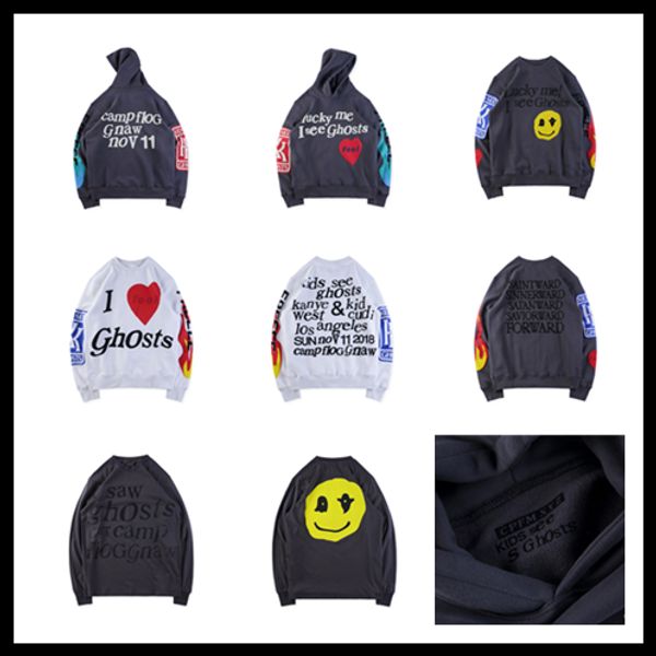 

2019ss KANYE WEST KID видеть призраки мужчины толстовки женщины негабаритных кофты скейтб