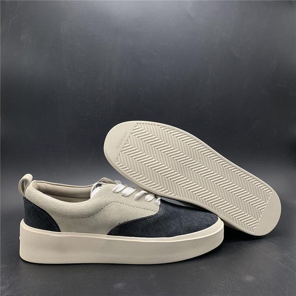 

2019 update fear of god x mens casual shoes the season 5 suede skateboarding shoes italy luxury slip-on fog fashion designer shoes, Black