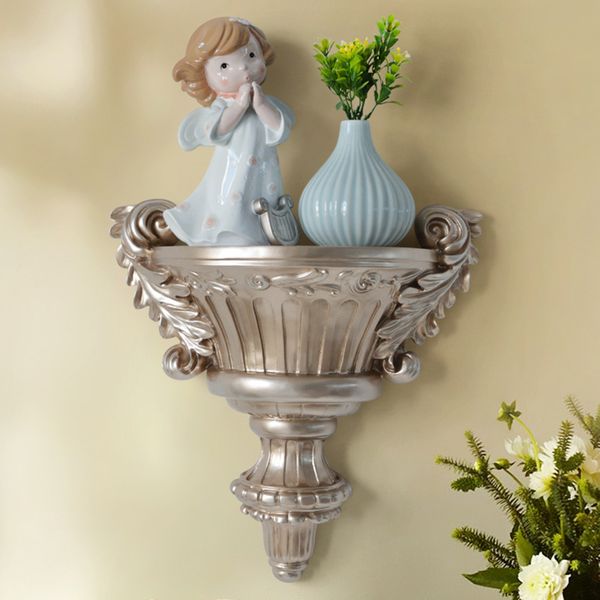 

европейский главный декоративный гобелен смола полка vase 3d wall rack держатель гостиная mural декор ремесло ванной полка для хранения