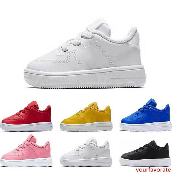 

2019 kids designer shoes for girl boys pink tirple white oreo bule yellow red leather flat platform fashion size 22-35