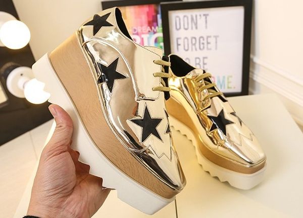 

new fashion elyse stella m scarpe women casual shoes black genuine leather with white sole low heel flat shoes 33-41