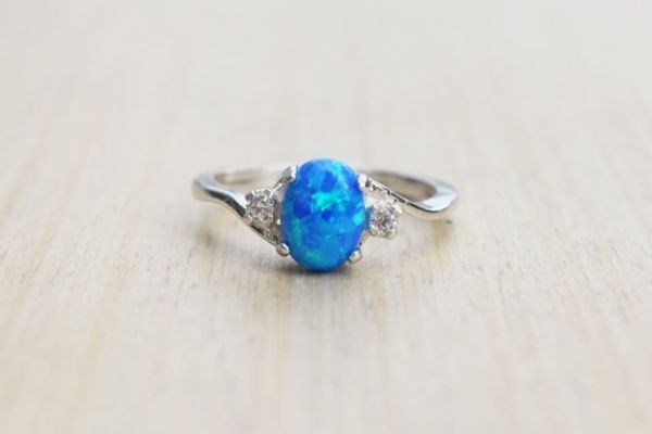 

opal ring приграничное желания горячие взрыв модели ювелирных европейских и американских стиле пара кольца мода ювелирные изделия рубиновое, Silver