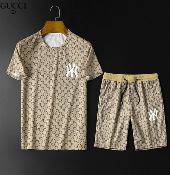 

men s summer designer shorts sets international menswear high-end suit t-shirt shirt shorts seiko embroidery t-shirt set tracksuit counter q, Gray