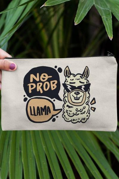 

angemiel clutch no probllama portfolio hand makeup bag, Silver