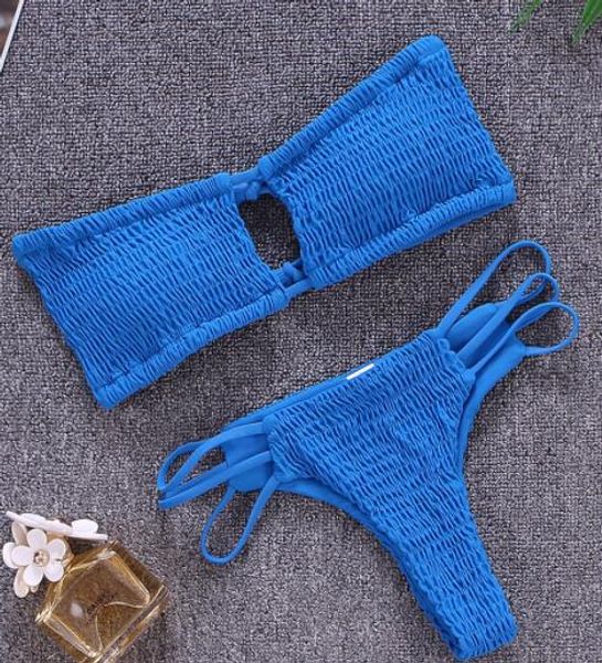 

2019 bikini fold solid women's three point swimwear bikini water sports swim wear set women swimwear flexible stylish girl ladies