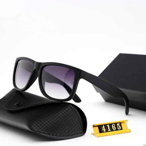 

luxury designer sunglasses 4165 classic sunglasses 54mm bright black frame gray glass lens with case and box