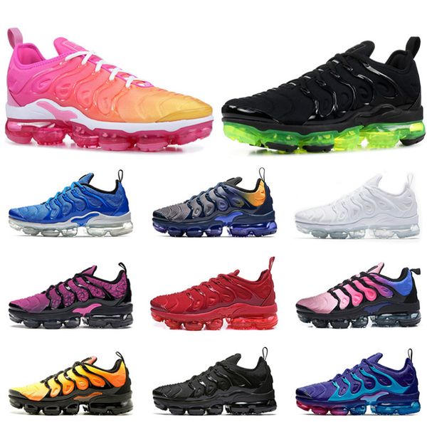 

tn plus tn женщины мужские кроссовки высокое качество кроссовки кроссовки розовый летний закат черный вольт тройной белый геометрический акт