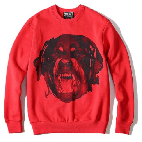 

бренд 19 нового мужские дизайнерские толстовки giv новой роскоши мода бренд big dog гончей узорная вокруг шее моды уличного высокого качеств, White;black