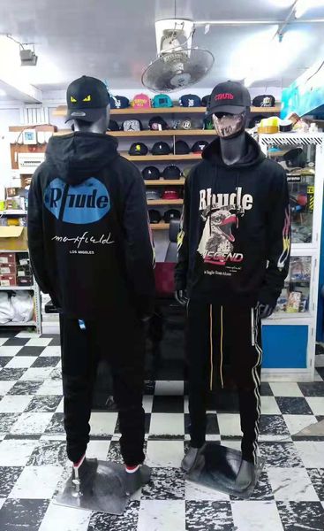 

eagles printed rhude x maxfield oversize pullover hoodies hip hop men rh women rhude black colour streetwear sweatshirt top