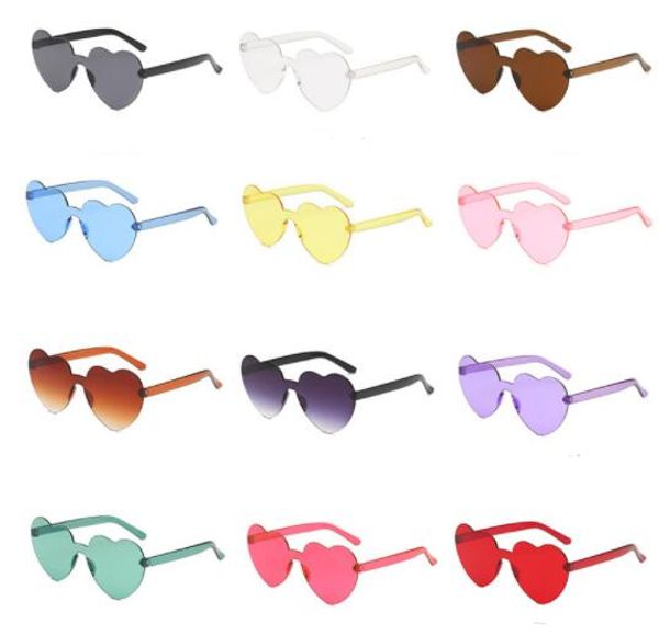 

горячая форма сердца модные солнцезащитные очки 12 цветов конфеты цвета очки один штук солнцезащитные очки без оправы дешевые солнцезащитные, White;black