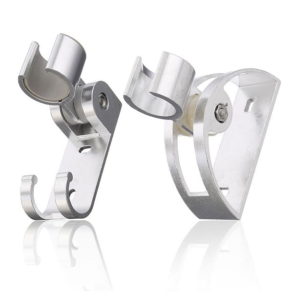 

aluminum alloy bathroom wall mounted shower holder showerhead bracket holder with hooks bathroom accessories