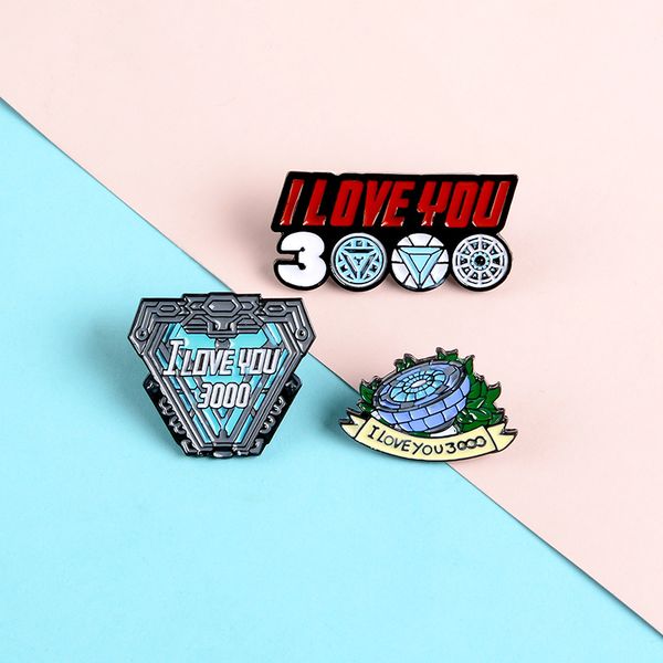 

классические серии hero movie нагрудной эмаль pins железного человек «i love you 3000» брошка жетоны одежда сумка pins ювелирных подарков дл, Gray
