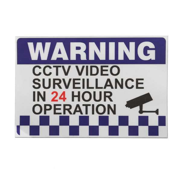 

100x150mm internal warning cctv security surveillance camera decal sticker