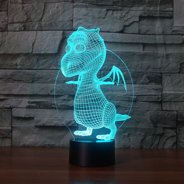 

creative desk lamp night lamp new dinosaur lampe 3d acrylic atmosphere luminaria visual stereo bedside lamp
