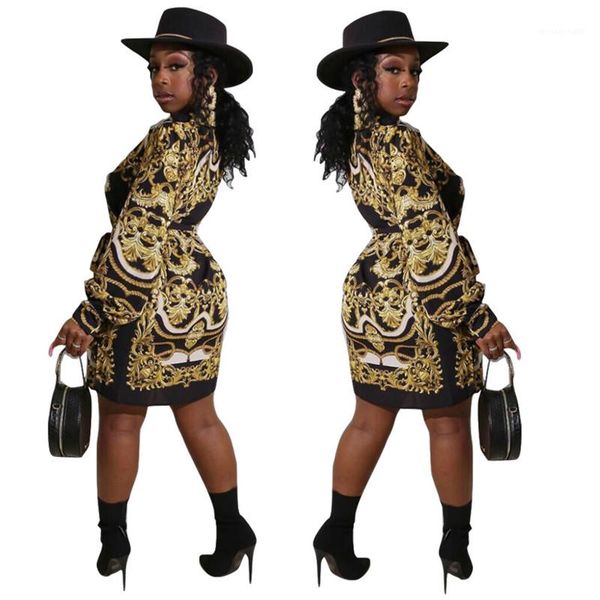 

designer dresses women vintage sashes long sleeved lapel neck shirt dresses fashion women party dresses luxury golden chain, White;black