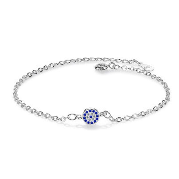 

devil's eye blue crystal zircon bracelet fashion circle eye jewelry women girl simple korean jewelry charm bracelet bangle, Golden;silver