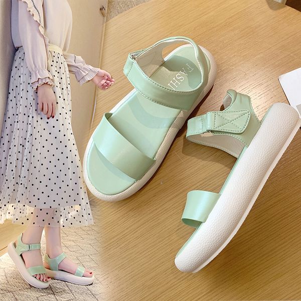 

with heel beach sandal woman luxury shoes 2020 sandals all-match suit female beige muffins shoe summer heels med thick, Black