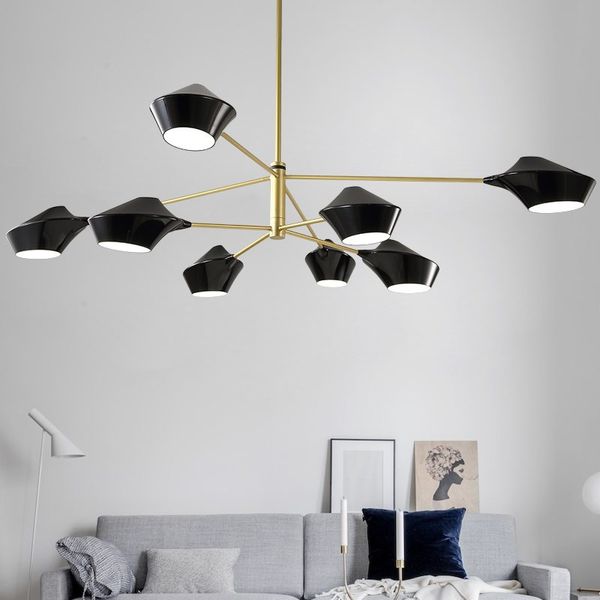 

Black/white Nordic lighting living room lamp postmodern chandelier restaurant creative personality bedroom pendant lamp 90-265V