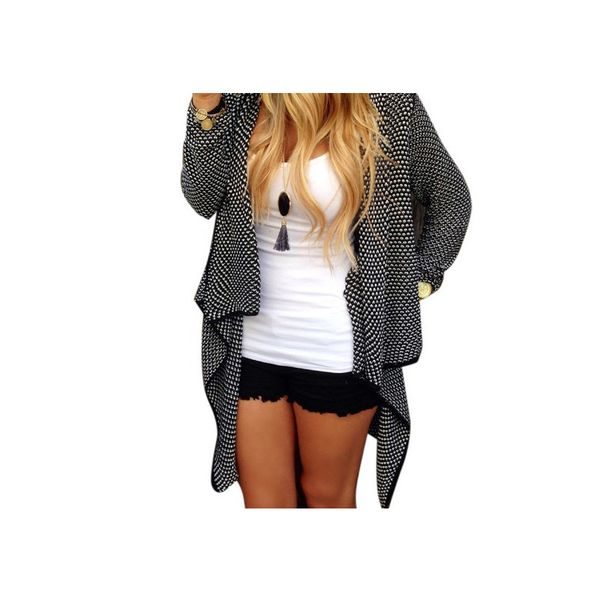 

2019 knitted cardigan feminino female cardigans women solid irregular sueter oversized long cardigan women sweater, White;black