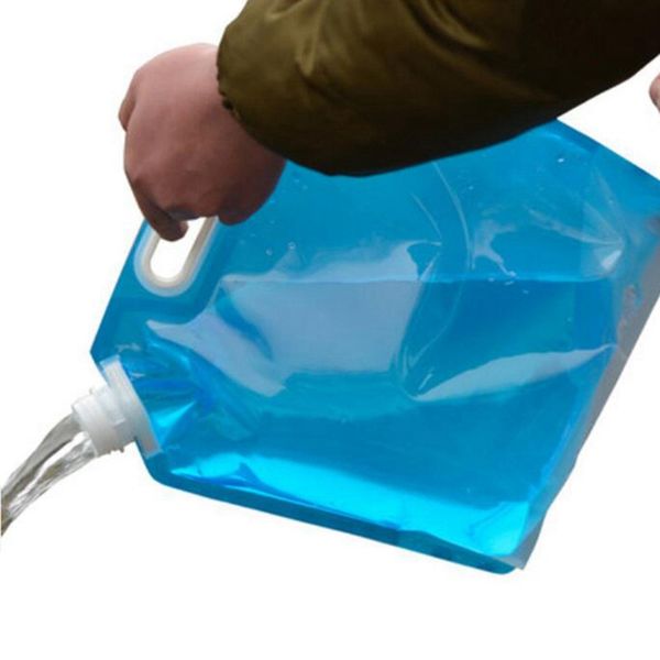 

portable collapsible outdoor drinking water bag folding handheld bucket sports camping container carrier 3/5/10 l