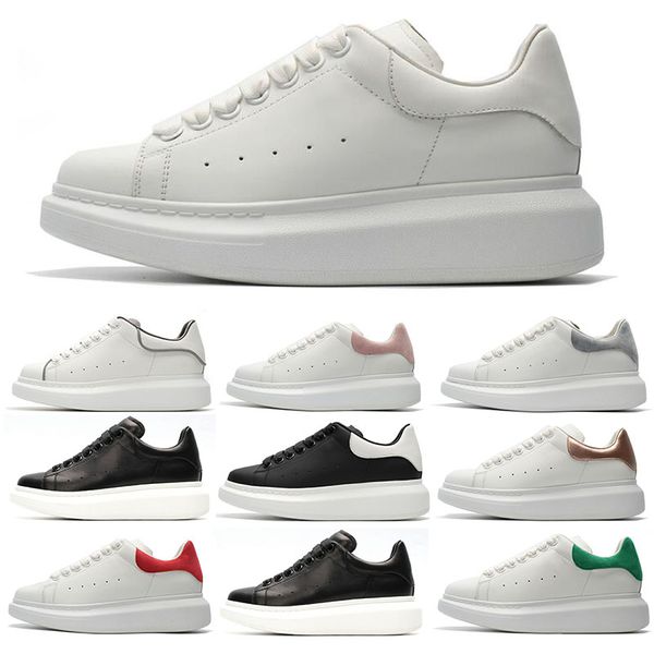 

new Mens Womens Fashion Luxury White Leather Black Back Platform Shoes Flat Casual Shoes Lady Black Pink Gold Women White sneakers36-44